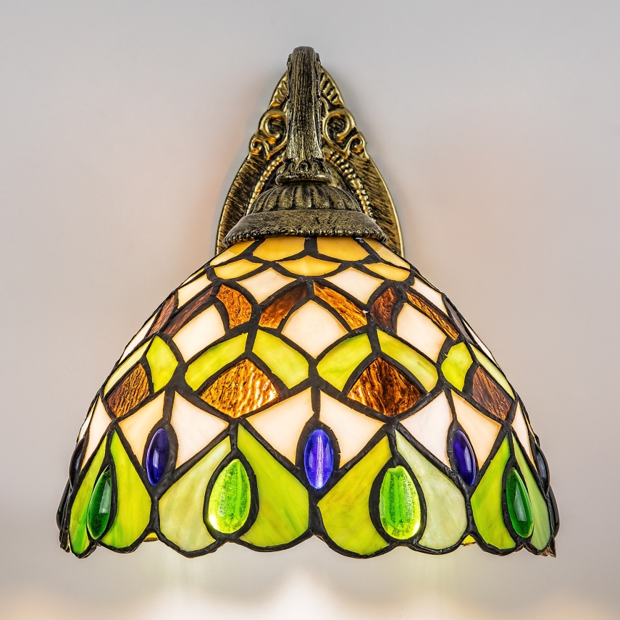 Brilagi - Tiffany-stil glasmosaikvägglampa MARGARET 1xE27/40W/230V