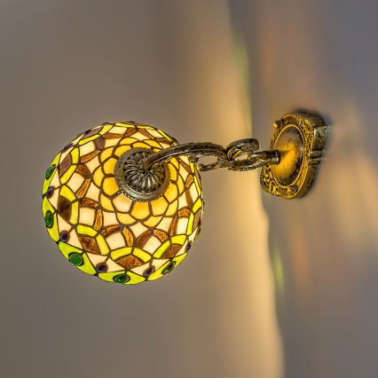 Brilagi - Tiffany-stil glasmosaikvägglampa MARGARET 1xE27/40W/230V