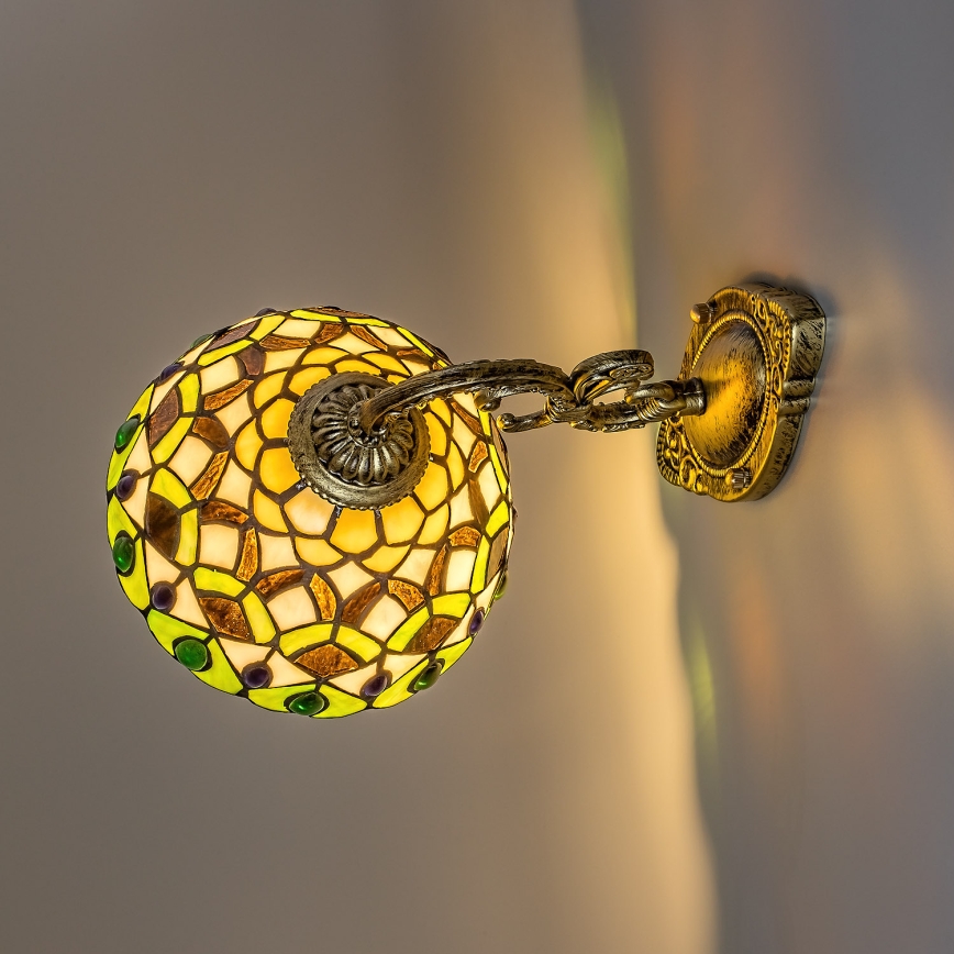 Brilagi - Tiffany-stil glasmosaikvägglampa MARGARET 1xE27/40W/230V