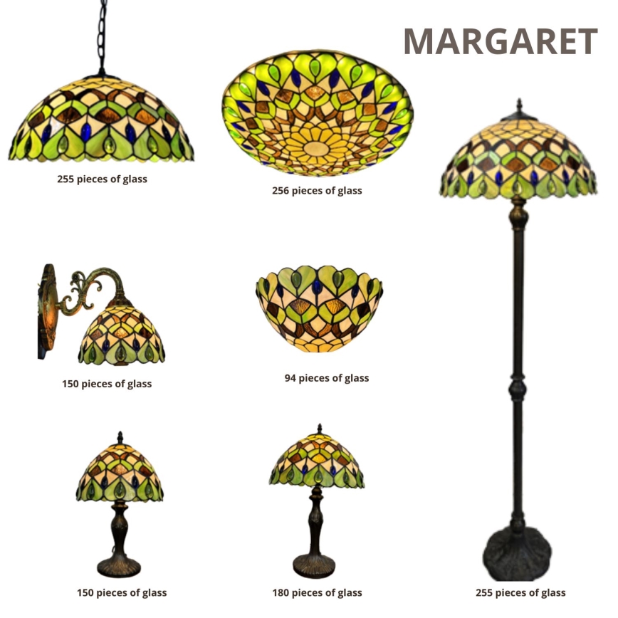 Brilagi - Tiffany-stil glasmosaikvägglampa MARGARET 1xE27/40W/230V