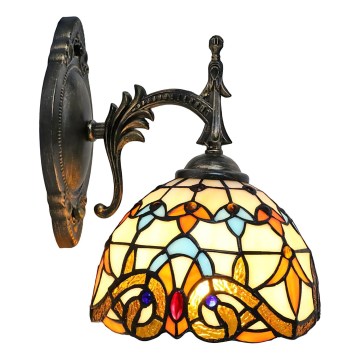 Brilagi - Tiffany-stil glasmosaikvägglampa MIRABELLA 1xE14/40W/230V