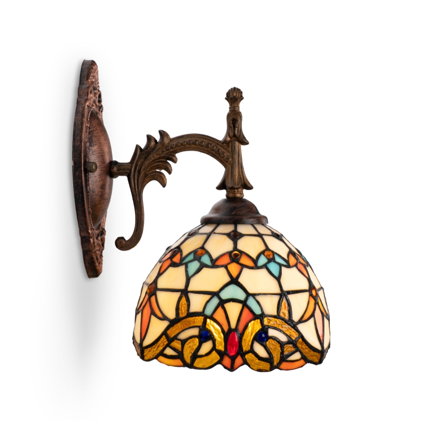 Brilagi - Tiffany-stil glasmosaikvägglampa MIRABELLA 1xE14/40W/230V