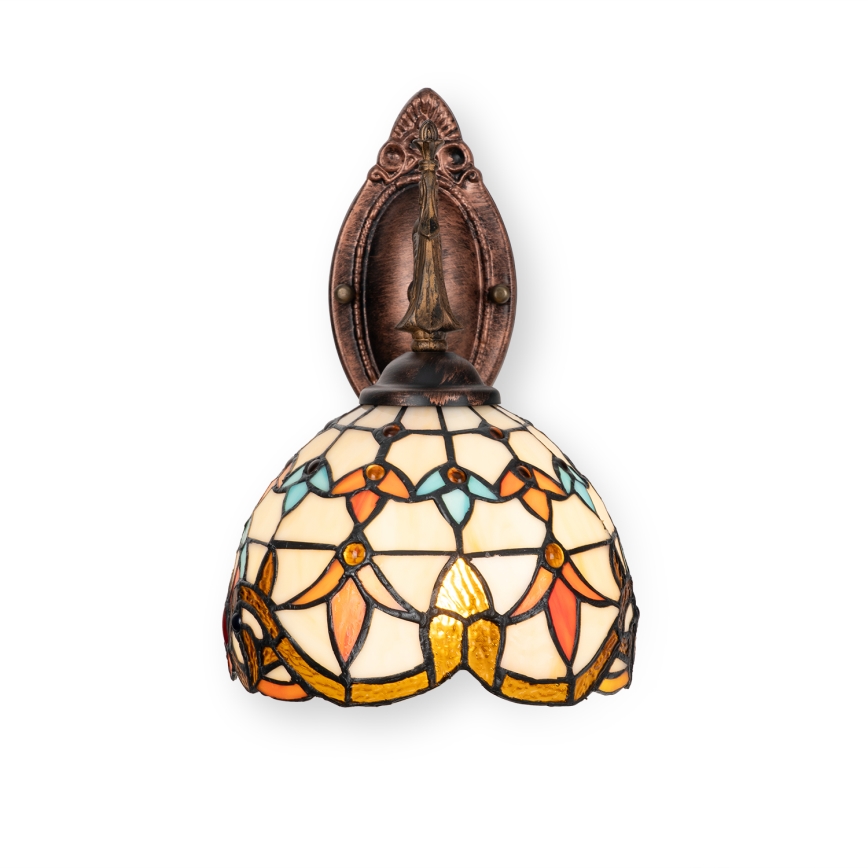 Brilagi - Tiffany-stil glasmosaikvägglampa MIRABELLA 1xE14/40W/230V