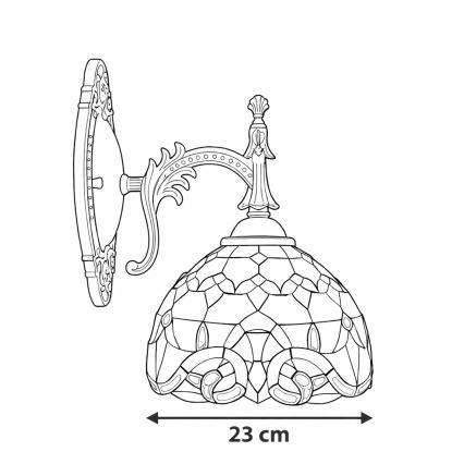 Brilagi - Tiffany-stil glasmosaikvägglampa MIRABELLA 1xE14/40W/230V