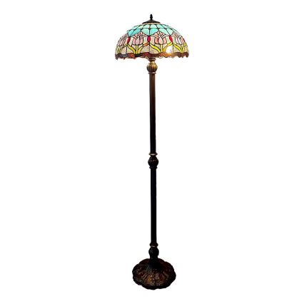 Brilagi - Tiffany-stil golvlampa LORAS 2xE27/60W/230V