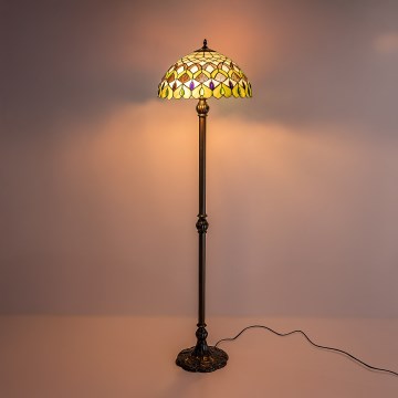 Brilagi - Tiffany-stil golvlampa MARGARET 2xE27/60W/230V