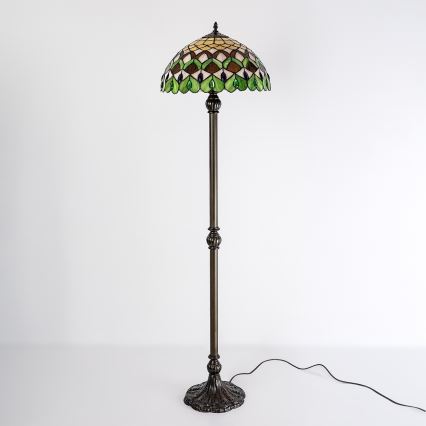 Brilagi - Tiffany-stil golvlampa MARGARET 2xE27/60W/230V