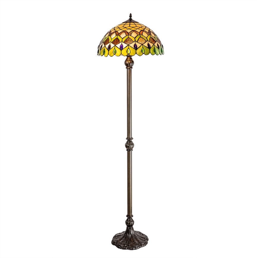 Brilagi - Tiffany-stil golvlampa MARGARET 2xE27/60W/230V