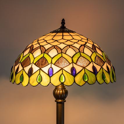 Brilagi - Tiffany-stil golvlampa MARGARET 2xE27/60W/230V