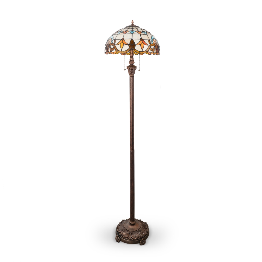 Brilagi - Tiffany-stil golvlampa MIRABELLA 2xE27/60W/230V