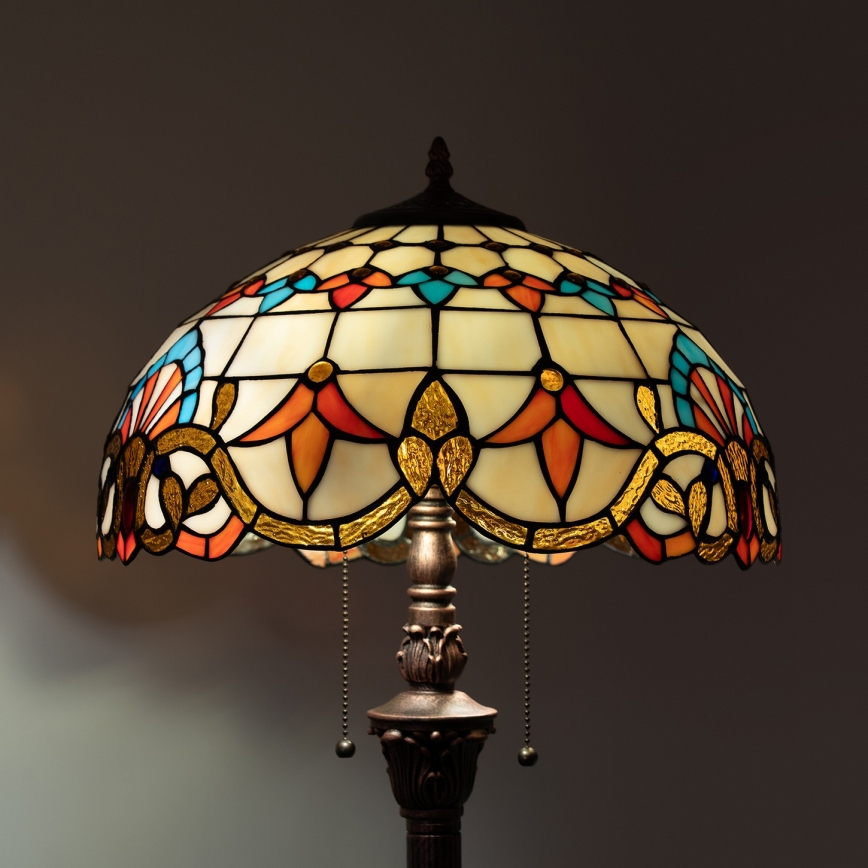 Brilagi - Tiffany-stil golvlampa MIRABELLA 2xE27/60W/230V