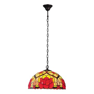Brilagi - Tiffany-stil hänglampa på kedja GARLAN 2xE27/60W/230V