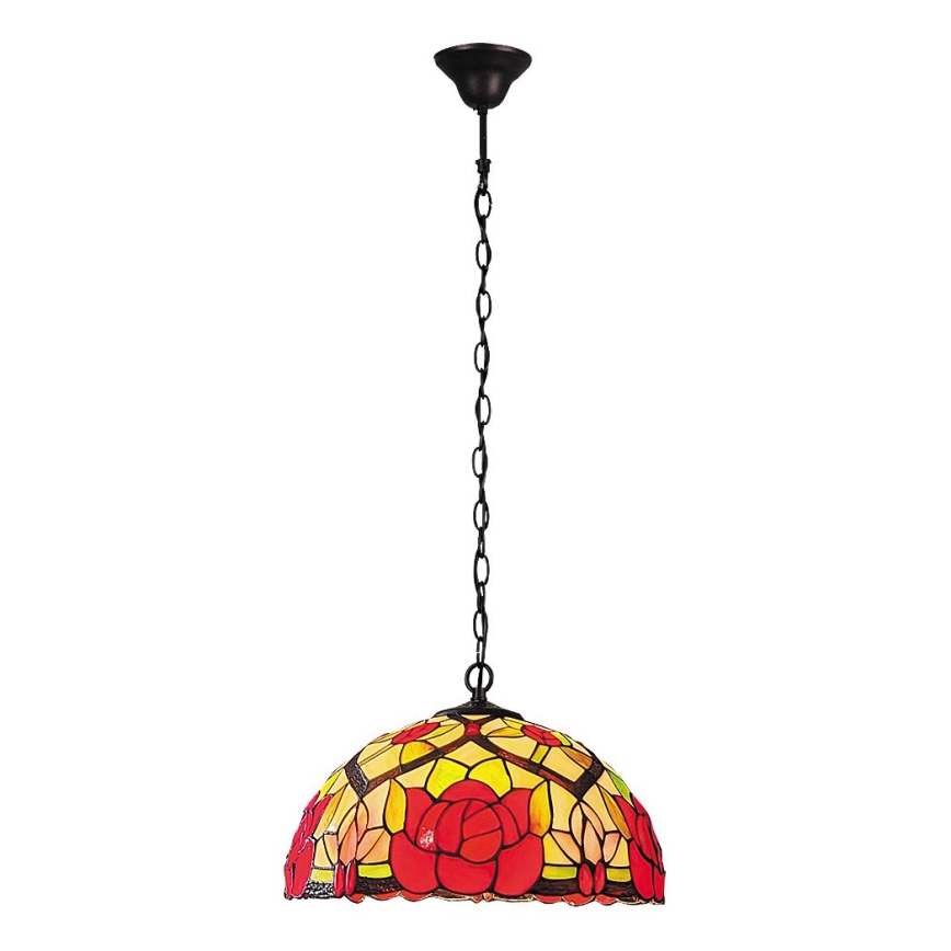 Brilagi - Tiffany-stil hänglampa på kedja GARLAN 2xE27/60W/230V