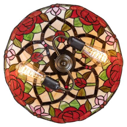 Brilagi - Tiffany-stil hänglampa på kedja GARLAN 2xE27/60W/230V