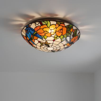 Brilagi - Tiffany-stil taklampa i glasmosaik JUNGLE 2xE27/60W/230V Ø 40 cm