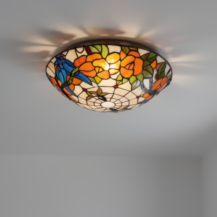 Brilagi - Tiffany-stil taklampa i glasmosaik JUNGLE 2xE27/60W/230V Ø 40 cm