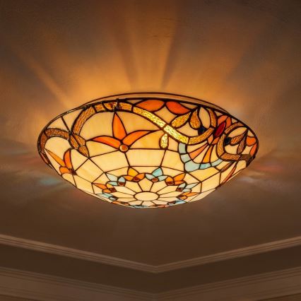 Brilagi - Tiffany-stil taklampa MIRABELLA, 2xE27/60W/230V, Ø 40 cm