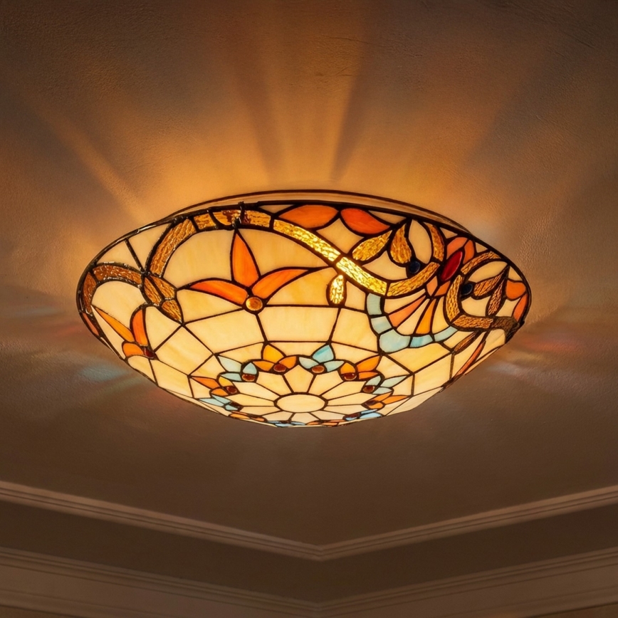 Brilagi - Tiffany-stil taklampa MIRABELLA, 2xE27/60W/230V, Ø 40 cm