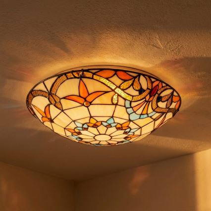 Brilagi - Tiffany-stil taklampa MIRABELLA, 2xE27/60W/230V, Ø 40 cm