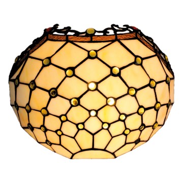 Brilagi - Tiffany-stil vägglampa i glasmosaik, elfenben, 1xE14/40W/230V