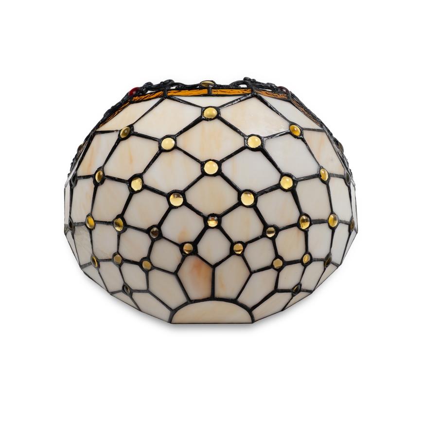 Brilagi - Tiffany-stil vägglampa i glasmosaik, elfenben, 1xE14/40W/230V
