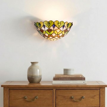 Brilagi - Tiffany-stil vägglampa i glasmosaik MARGARET 1xE27/40W/230V