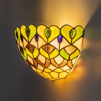 Brilagi - Tiffany-stil vägglampa i glasmosaik MARGARET 1xE27/40W/230V