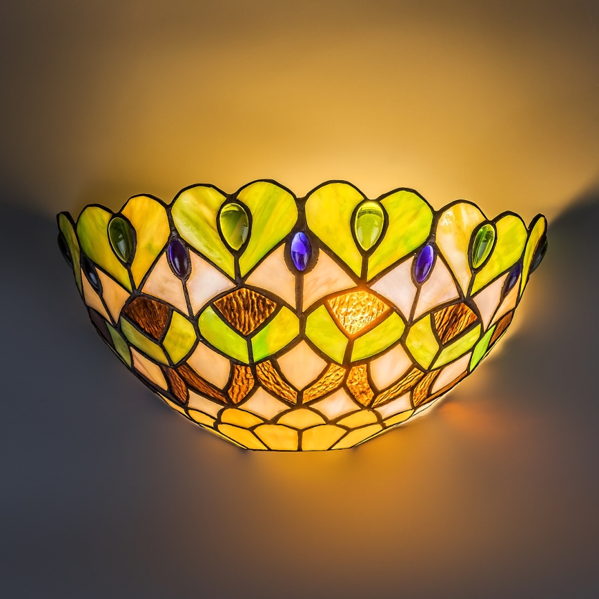 Brilagi - Tiffany-stil vägglampa i glasmosaik MARGARET 1xE27/40W/230V