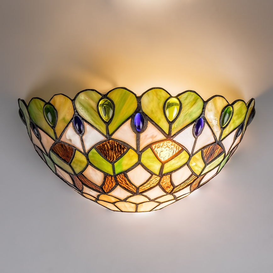 Brilagi - Tiffany-stil vägglampa i glasmosaik MARGARET 1xE27/40W/230V
