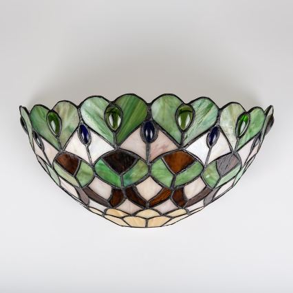 Brilagi - Tiffany-stil vägglampa i glasmosaik MARGARET 1xE27/40W/230V