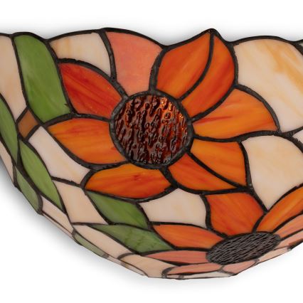 Brilagi - Tiffany-stil vägglampa i glasmosaik SUNFLOWER 1xE14/40W/230V