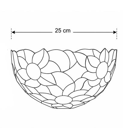 Brilagi - Tiffany-stil vägglampa i glasmosaik SUNFLOWER 1xE14/40W/230V