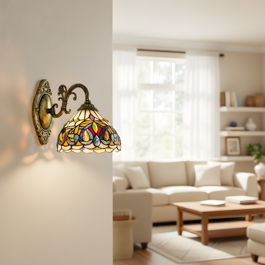 Brilagi - Tiffany-stil vägglampa LUISA 1xE27/40W/230V