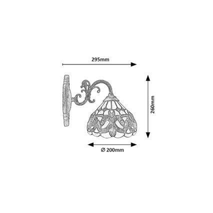 Brilagi - Tiffany-stil vägglampa LUISA 1xE27/40W/230V