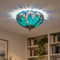 BRILAGI - Tiffany taklampa i glasmosaik CORAL 2xE27/60W/230V Ø 40 cm