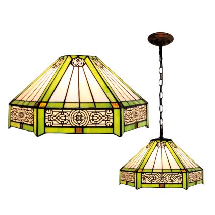 BRILAGI - Tiffany taklampa i glasmosaik med kedja EMERALD 1xE27/60W/230V Ø 40 cm