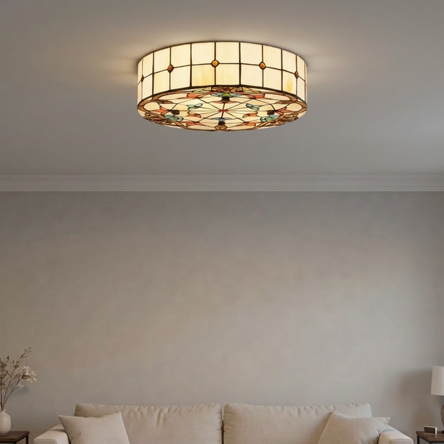 Brilagi - Tiffany-taklampa i glasmosaik MIRABELLA 3xE27/60W/230V Ø 40 cm
