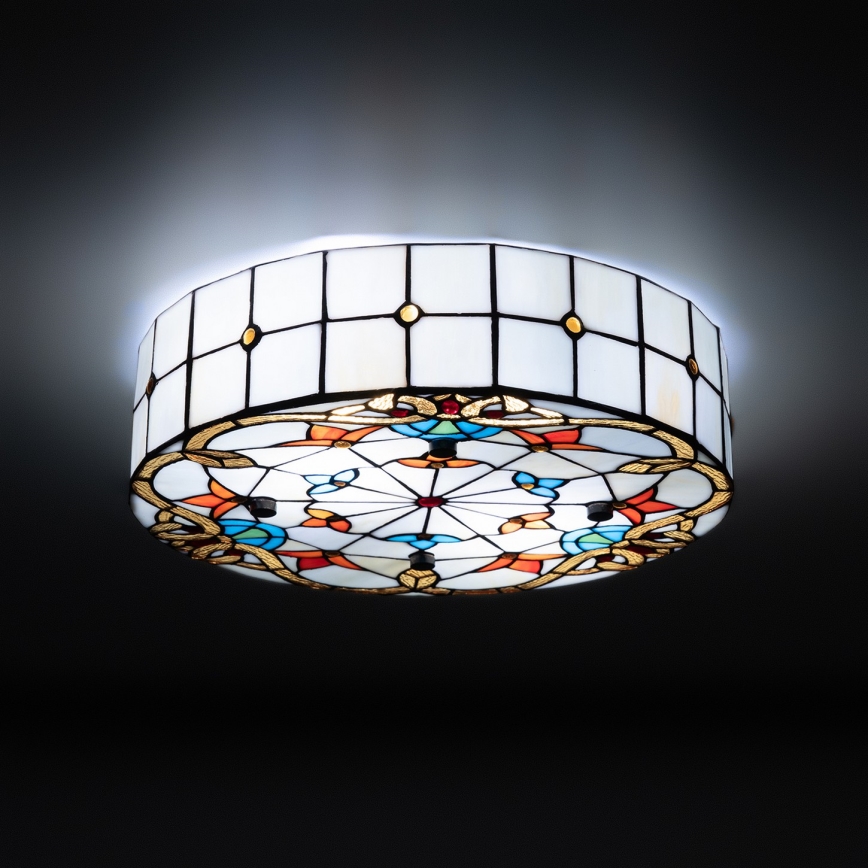 Brilagi - Tiffany-taklampa i glasmosaik MIRABELLA 3xE27/60W/230V Ø 40 cm