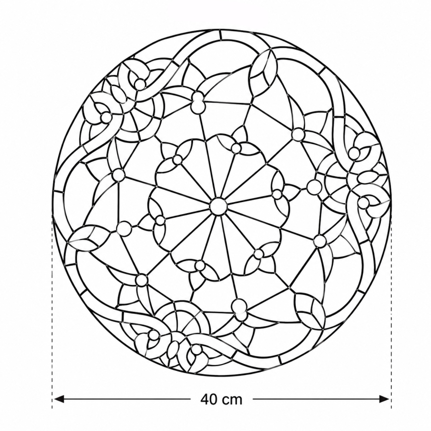 Brilagi - Tiffany-taklampa i glasmosaik MIRABELLA 3xE27/60W/230V Ø 40 cm