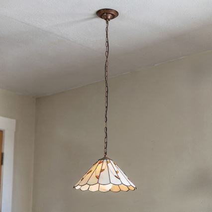 Brilagi - Tiffany-taklampa i glasmosaik på kedja FOLIA 1xE27/60W/230V Ø 40 cm