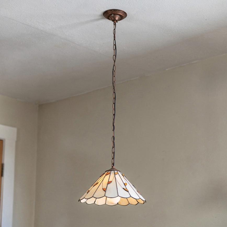 Brilagi - Tiffany-taklampa i glasmosaik på kedja FOLIA 1xE27/60W/230V Ø 40 cm