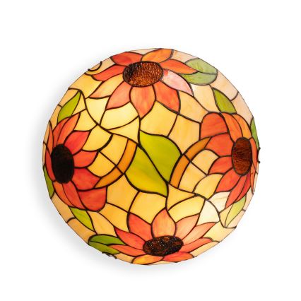 Brilagi - Tiffany-taklampa i glasmosaik SUNFLOWER 2xE27/60W/230V Ø 40 cm