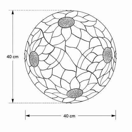 Brilagi - Tiffany-taklampa i glasmosaik SUNFLOWER 2xE27/60W/230V Ø 40 cm