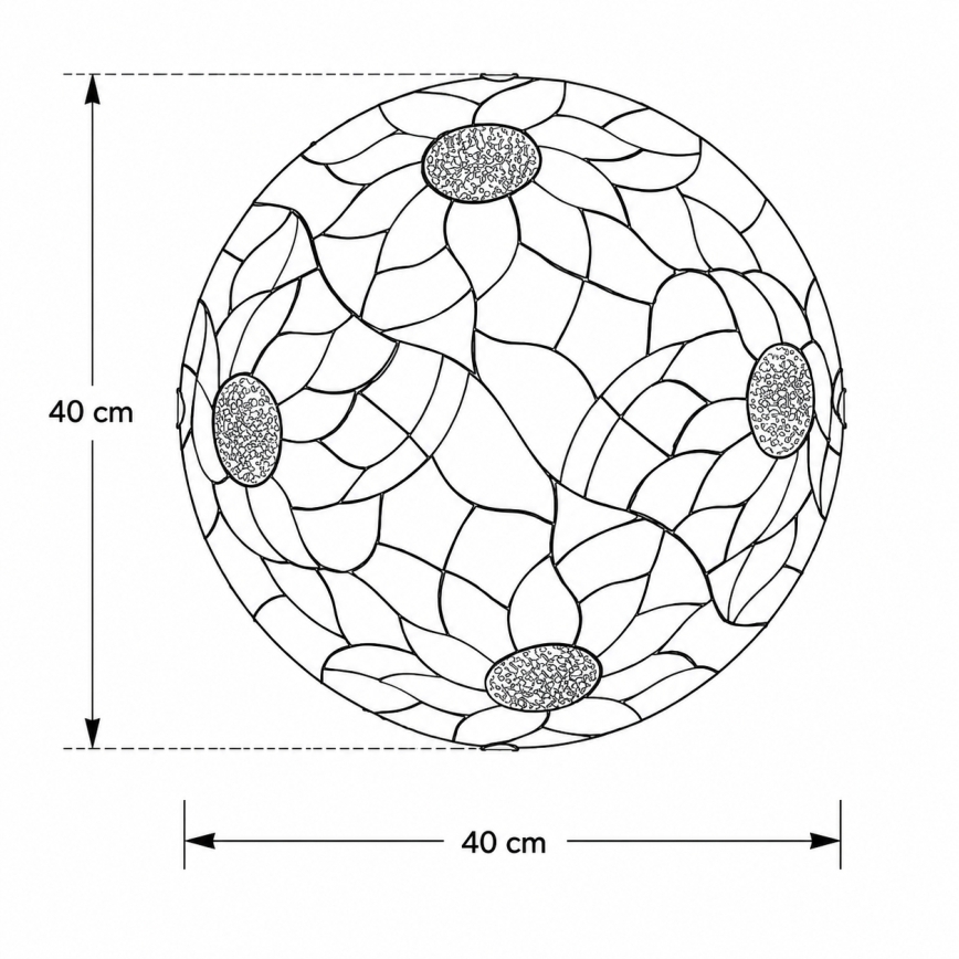 Brilagi - Tiffany-taklampa i glasmosaik SUNFLOWER 2xE27/60W/230V Ø 40 cm