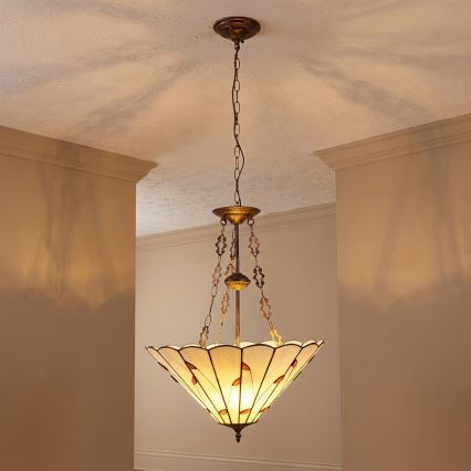 Brilagi - Tiffany-taklampa med kedja FOLIA, 3xE27/60W/230V, Ø 50 cm