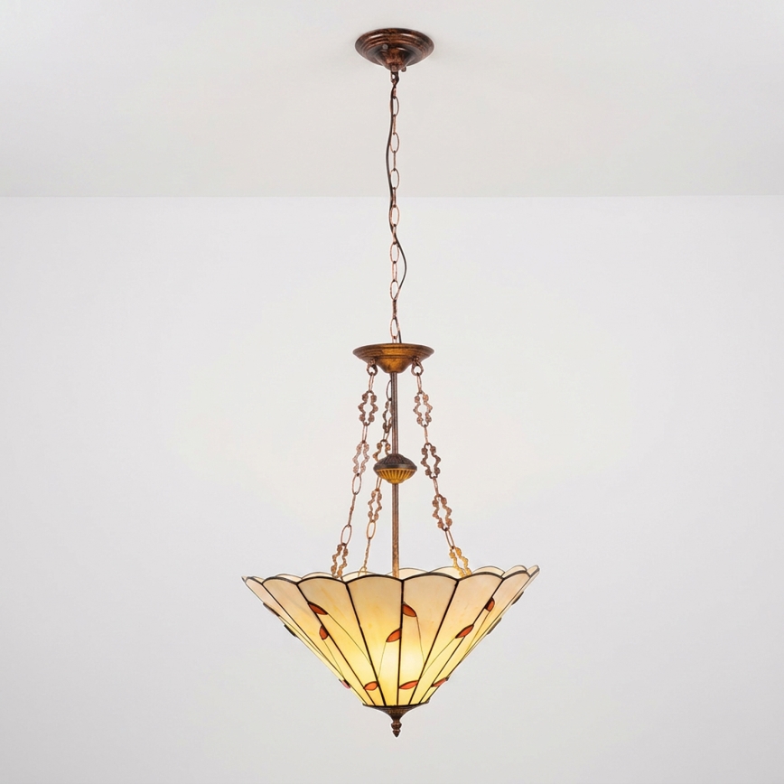Brilagi - Tiffany-taklampa med kedja FOLIA, 3xE27/60W/230V, Ø 50 cm