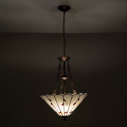Brilagi - Tiffany-taklampa med kedja FOLIA, 3xE27/60W/230V, Ø 50 cm