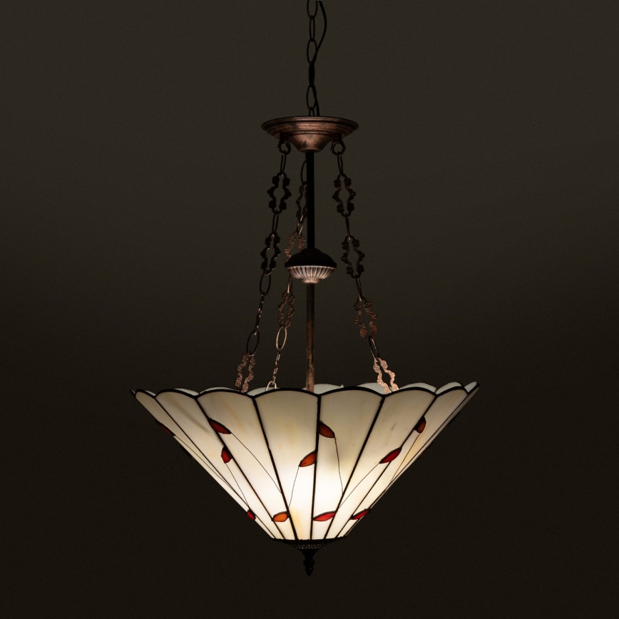 Brilagi - Tiffany-taklampa med kedja FOLIA, 3xE27/60W/230V, Ø 50 cm
