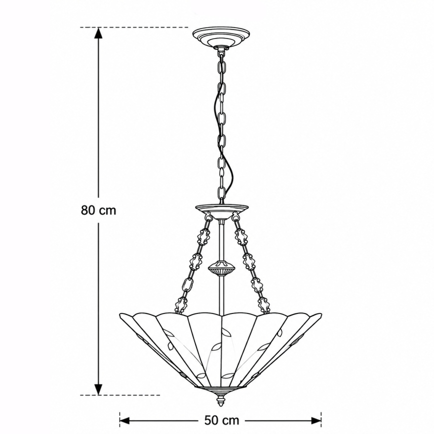 Brilagi - Tiffany-taklampa med kedja FOLIA, 3xE27/60W/230V, Ø 50 cm