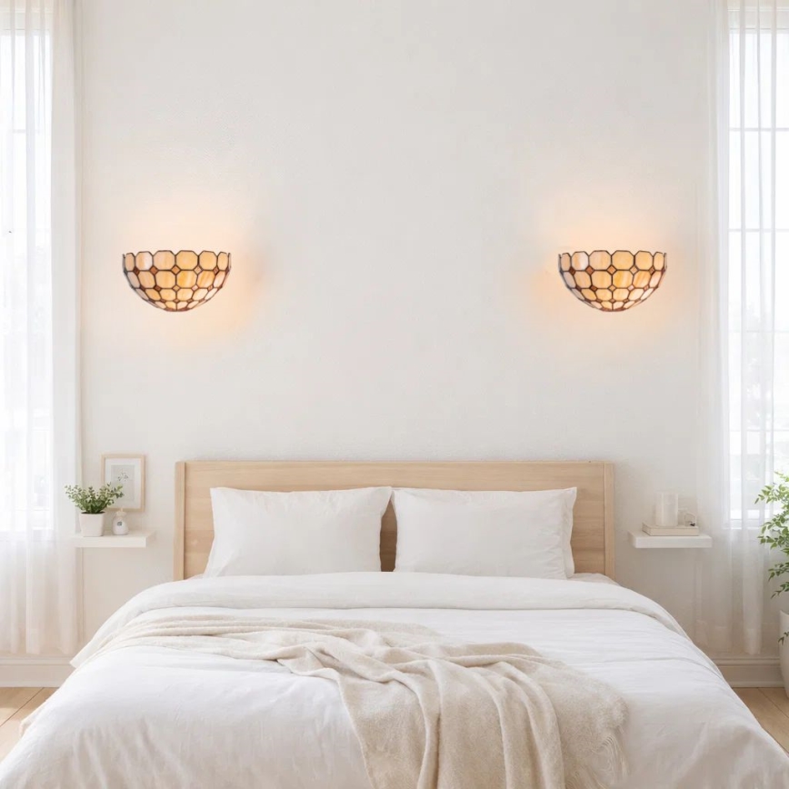 Brilagi - Tiffany-vägglampa DORAN i glasmosaik 1xE14/40W/230V